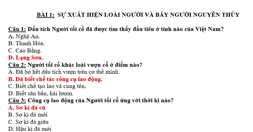 trắc nghiệm sử 10 chân trời sáng tạo