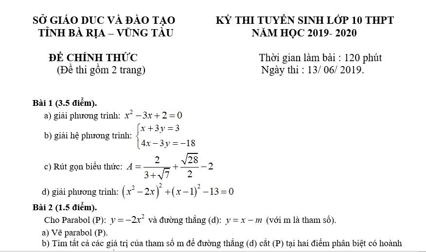 đề thi toán lớp 9 lên 10