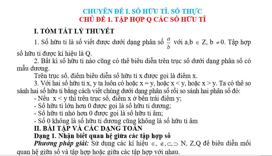 Phương Pháp Giải Bài Tập Đại Số Lớp 7 Học Kỳ 1