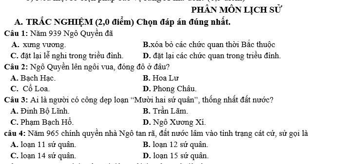 ĐỀ KIỂM TRA GIỮA KÌ II MÔN LỊCH SỬ - ĐỊA LÍ LỚP 7