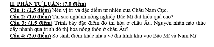 ĐỀ KIỂM TRA CUỐI  KỲ II TRƯỜNG THCS QUẢNG THỌ MÔN ĐỊA LÝ Có Đáp Án