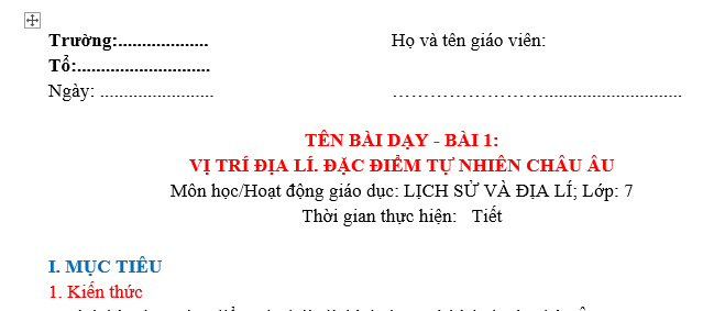 GIÁO ÁN ĐỊA LÝ 7 HỌC KÌ I 