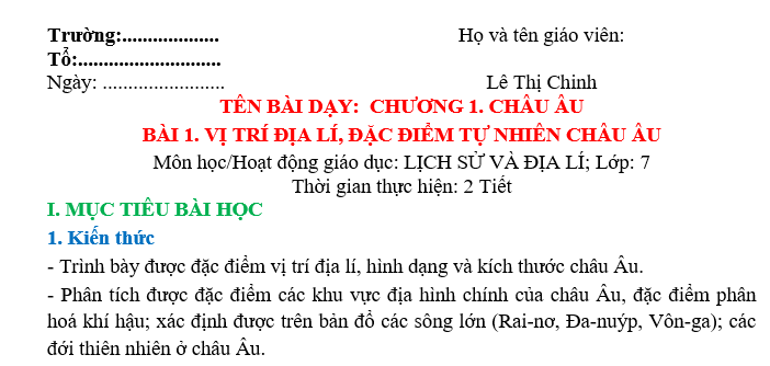 GIÁO ÁN ĐỊA LÝ 7 TỔNG KẾT HỌC KÌ I