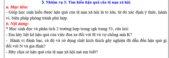 GIÁO ÁN GDCD lớp 7 TỆ NẠN XÃ HỘI