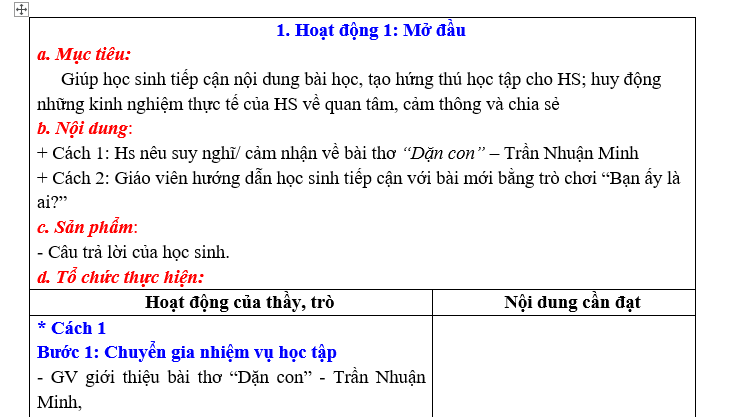 GIÁO ÁN GDCD lớp 7 QUAN TÂM, CẢM THÔNG VÀ CHIA SẺ 