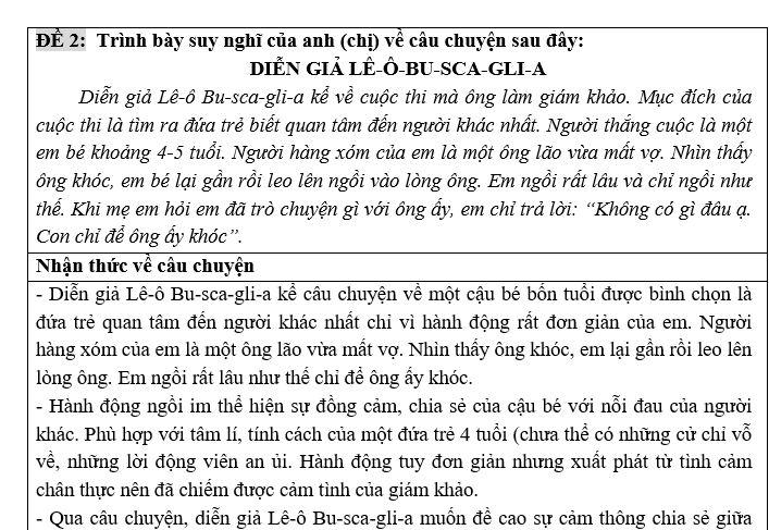 BỘ ĐỀ NGHỊ LUẬN XÃ HỘI QUA CÂU CHUYỆN