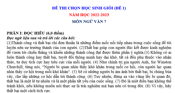 Bộ đề ôn tập học sinh giỏi môn Ngữ văn lớp 7 năm học 2022-2023 là tài liệu tham khảo hữu ích dành cho các em học sinh. Được biên soạn bởi đội ngũ giáo viên có kinh nghiệm, bộ đề này sẽ giúp các em củng cố kiến thức, rèn luyện kỹ năng và chuẩn bị tốt nhất cho kỳ thi học sinh giỏi sắp tới.  Tuy nhiên, cần lưu ý rằng bộ đề này chỉ là một trong những tài liệu tham khảo, không thể thay thế cho việc học tập chăm chỉ và đầy đủ trong suốt quá trình học. Các em cần tiếp tục rèn luyện kỹ năng đọc, viết và nghe nói để nâng cao trình độ tiếng Việt của mình.  Bên cạnh đó, kho đề văn dành cho giáo viên cũng là một nguồn tài liệu quan trọng để các thầy cô có thể biên soạn bài giảng, kiểm tra và đánh giá kết quả học tập của các em học sinh. Kho đề này được tổng hợp từ nhiều nguồn khác nhau, đảm bảo đầy đủ các chủ đề và kiến thức theo chương trình học.  Tuy nhiên, khi sử dụng kho đề này, các giáo viên cần lưu ý đến tính chất của từng đề và phù hợp với trình độ của từng lớp học sinh. Việc sử dụng kho đề văn một cách hiệu quả sẽ giúp giáo viên có thể kiểm tra và đánh giá kết quả học tập của các em một cách chính xác và công bằng.  Tóm lại, bộ đề ôn tập học sinh giỏi môn Ngữ văn lớp 7 và kho đề văn dành cho giáo viên là những tài liệu quan trọng và hữu ích trong quá trình giảng dạy và học tập. Tuy nhiên, để sử dụng hiệu quả, cần phải kết hợp với việc rèn luyện kỹ năng và kiến thức trong suốt quá trình học tập.