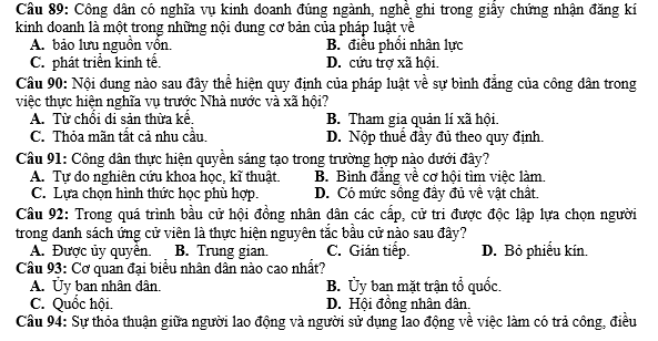 bo de thi, tổ hợp khxh, giải gdcd 12, giao duc cong dan 12, giao duc cong dan lop 12, thi THPT Quốc Gia,