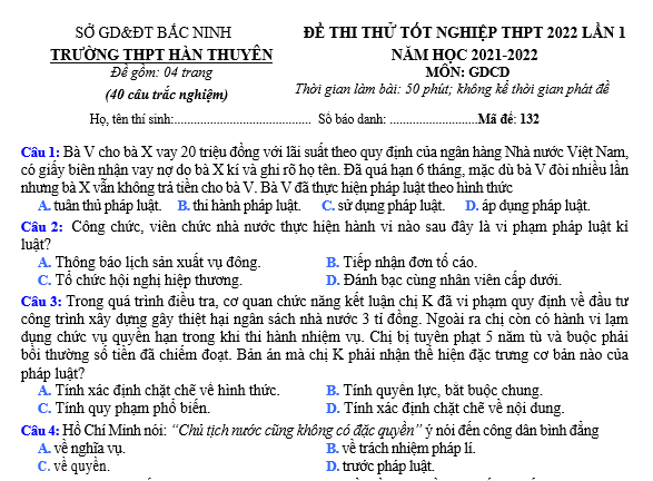 bo de thi, tổ hợp khxh, giải gdcd 12, giao duc cong dan 12, giao duc cong dan lop 12, thi THPT Quốc Gia,