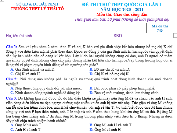 bo de thi, tổ hợp khxh, giải gdcd 12, giao duc cong dan 12, giao duc cong dan lop 12, thi THPT Quốc Gia,