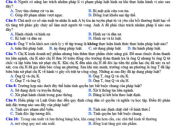 bo de thi, tổ hợp khxh, giải gdcd 12, giao duc cong dan 12, giao duc cong dan lop 12, thi THPT Quốc Gia,