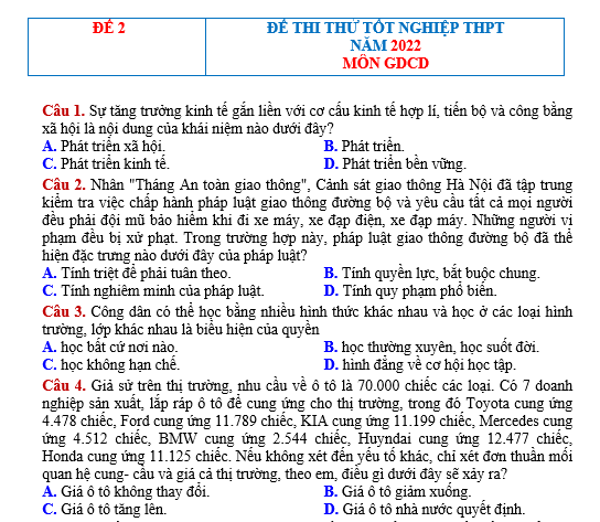 bo de thi, tổ hợp khxh, giải gdcd 12, giao duc cong dan 12, giao duc cong dan lop 12, thi THPT Quốc Gia,