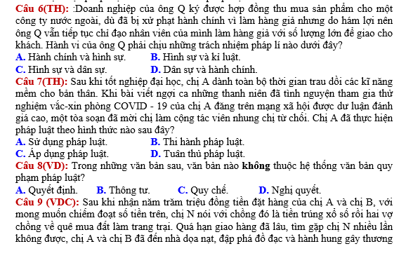 bo de thi, tổ hợp khxh, giải gdcd 12, giao duc cong dan 12, giao duc cong dan lop 12, thi THPT Quốc Gia,