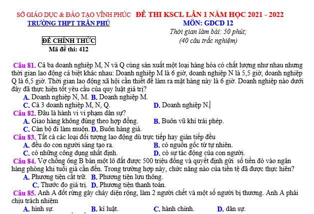 bo de thi, tổ hợp khxh, giải gdcd 12, giao duc cong dan 12, giao duc cong dan lop 12, thi THPT Quốc Gia,