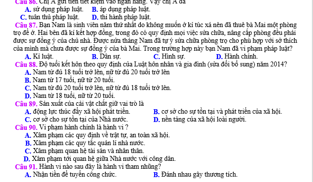 bo de thi, tổ hợp khxh, giải gdcd 12, giao duc cong dan 12, giao duc cong dan lop 12, thi THPT Quốc Gia,