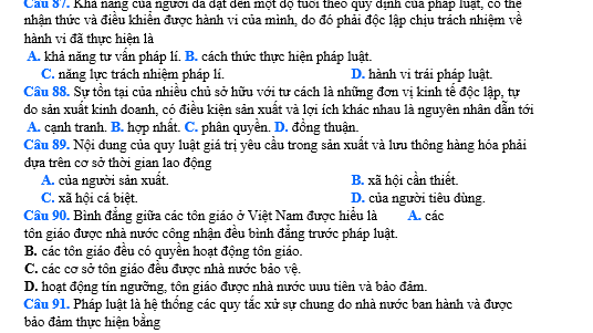 bo de thi, tổ hợp khxh, giải gdcd 12, giao duc cong dan 12, giao duc cong dan lop 12, thi THPT Quốc Gia,