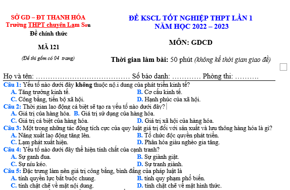 bo de thi, tổ hợp khxh, giải gdcd 12, giao duc cong dan 12, giao duc cong dan lop 12, thi THPT Quốc Gia,