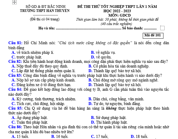 bo de thi, tổ hợp khxh, giải gdcd 12, giao duc cong dan 12, giao duc cong dan lop 12, thi THPT Quốc Gia,