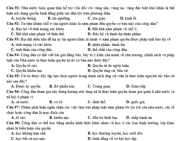 bo de thi, tổ hợp khxh, giải gdcd 12, giao duc cong dan 12, giao duc cong dan lop 12, thi THPT Quốc Gia,