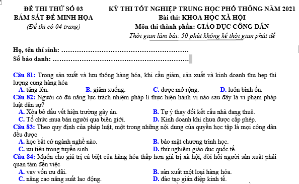 bo de thi, tổ hợp khxh, giải gdcd 12, giao duc cong dan 12, giao duc cong dan lop 12, thi THPT Quốc Gia,