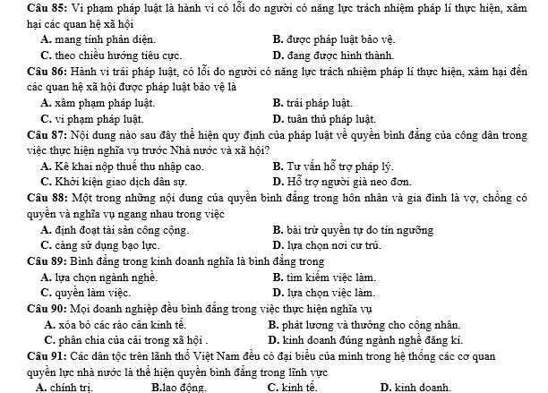 bo de thi, tổ hợp khxh, giải gdcd 12, giao duc cong dan 12, giao duc cong dan lop 12, thi THPT Quốc Gia,