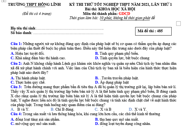 bo de thi, tổ hợp khxh, giải gdcd 12, giao duc cong dan 12, giao duc cong dan lop 12, thi THPT Quốc Gia,