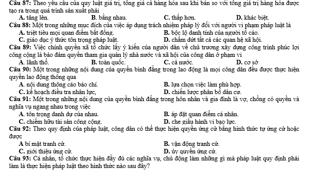 bo de thi, tổ hợp khxh, giải gdcd 12, giao duc cong dan 12, giao duc cong dan lop 12, thi THPT Quốc Gia,