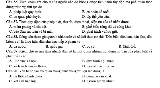 bo de thi, tổ hợp khxh, giải gdcd 12, giao duc cong dan 12, giao duc cong dan lop 12, thi THPT Quốc Gia,