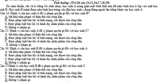 bo de thi, tổ hợp khxh, giải gdcd 12, giao duc cong dan 12, giao duc cong dan lop 12, thi THPT Quốc Gia,