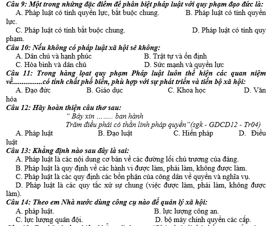 bo de thi, tổ hợp khxh, giải gdcd 12, giao duc cong dan 12, giao duc cong dan lop 12, thi THPT Quốc Gia,