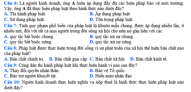 bo de thi, tổ hợp khxh, giải gdcd 12, giao duc cong dan 12, giao duc cong dan lop 12, thi THPT Quốc Gia,