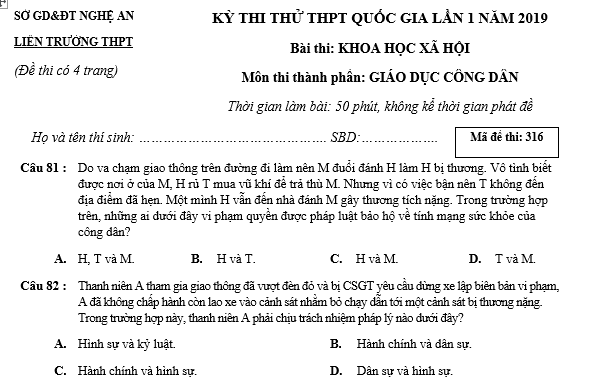 bo de thi, tổ hợp khxh, giải gdcd 12, giao duc cong dan 12, giao duc cong dan lop 12, thi THPT Quốc Gia,