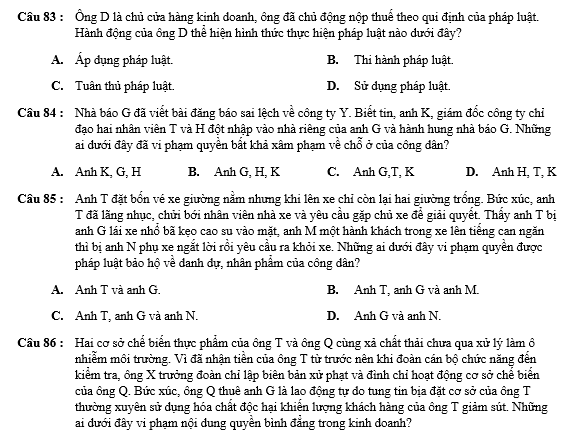 bo de thi, tổ hợp khxh, giải gdcd 12, giao duc cong dan 12, giao duc cong dan lop 12, thi THPT Quốc Gia,