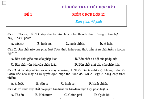 bo de thi, tổ hợp khxh, giải gdcd 12, giao duc cong dan 12, giao duc cong dan lop 12, thi THPT Quốc Gia,