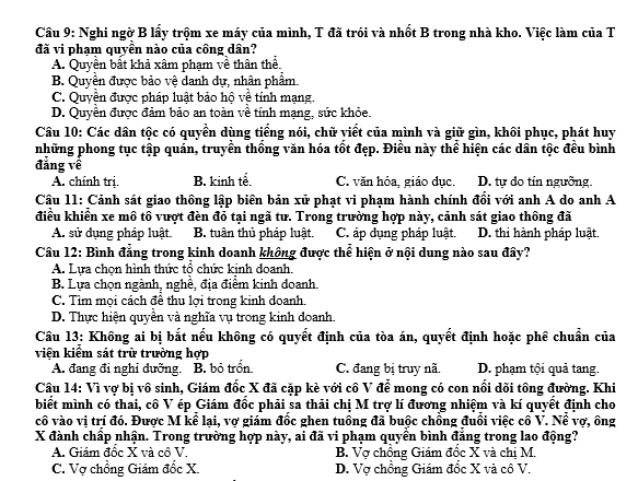 bo de thi, tổ hợp khxh, giải gdcd 12, giao duc cong dan 12, giao duc cong dan lop 12, thi THPT Quốc Gia,