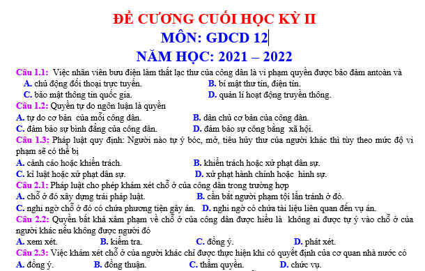 bo de thi, tổ hợp khxh, giải gdcd 12, giao duc cong dan 12, giao duc cong dan lop 12, thi THPT Quốc Gia,