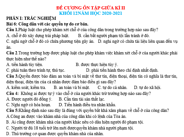 bo de thi, tổ hợp khxh, giải gdcd 12, giao duc cong dan 12, giao duc cong dan lop 12, thi THPT Quốc Gia,