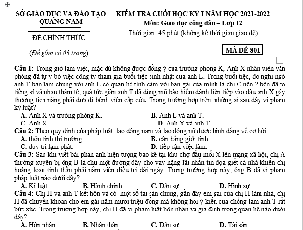 bo de thi, tổ hợp khxh, giải gdcd 12, giao duc cong dan 12, giao duc cong dan lop 12, thi THPT Quốc Gia,