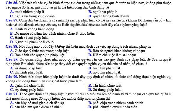 bo de thi, tổ hợp khxh, giải gdcd 12, giao duc cong dan 12, giao duc cong dan lop 12, thi THPT Quốc Gia,