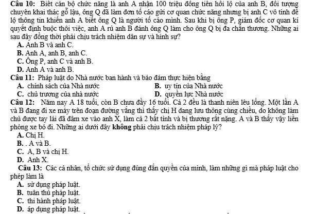 bo de thi, tổ hợp khxh, giải gdcd 12, giao duc cong dan 12, giao duc cong dan lop 12, thi THPT Quốc Gia,