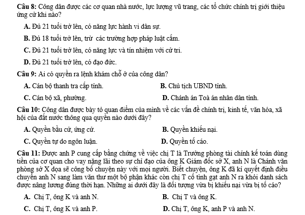 bo de thi, tổ hợp khxh, giải gdcd 12, giao duc cong dan 12, giao duc cong dan lop 12, thi THPT Quốc Gia,