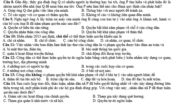 bo de thi, tổ hợp khxh, giải gdcd 12, giao duc cong dan 12, giao duc cong dan lop 12, thi THPT Quốc Gia,