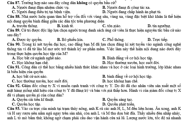 bo de thi, tổ hợp khxh, giải gdcd 12, giao duc cong dan 12, giao duc cong dan lop 12, thi THPT Quốc Gia,