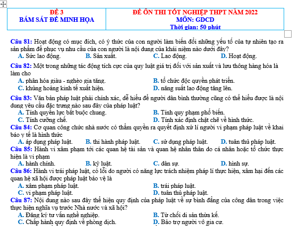 bo de thi, tổ hợp khxh, giải gdcd 12, giao duc cong dan 12, giao duc cong dan lop 12, thi THPT Quốc Gia,