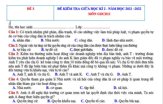 bo de thi, tổ hợp khxh, giải gdcd 12, giao duc cong dan 12, giao duc cong dan lop 12, thi THPT Quốc Gia,