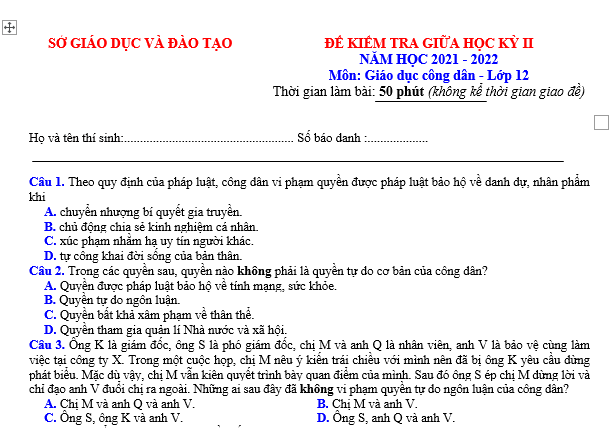 bo de thi, tổ hợp khxh, giải gdcd 12, giao duc cong dan 12, giao duc cong dan lop 12, thi THPT Quốc Gia,