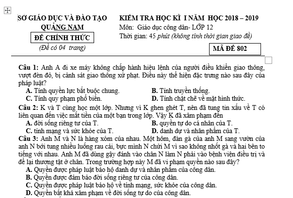 bo de thi, tổ hợp khxh, giải gdcd 12, giao duc cong dan 12, giao duc cong dan lop 12, thi THPT Quốc Gia,