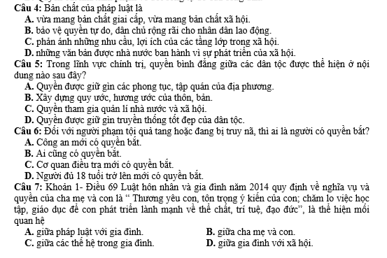 bo de thi, tổ hợp khxh, giải gdcd 12, giao duc cong dan 12, giao duc cong dan lop 12, thi THPT Quốc Gia,