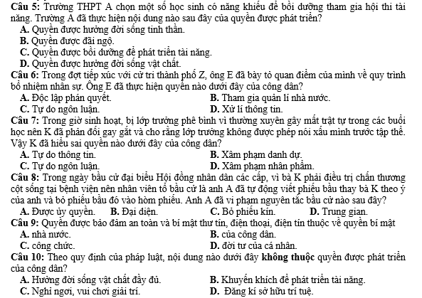 bo de thi, tổ hợp khxh, giải gdcd 12, giao duc cong dan 12, giao duc cong dan lop 12, thi THPT Quốc Gia,