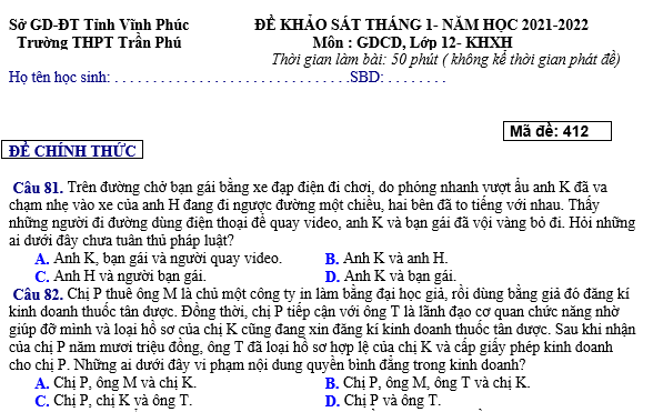 bo de thi, tổ hợp khxh, giải gdcd 12, giao duc cong dan 12, giao duc cong dan lop 12, thi THPT Quốc Gia,